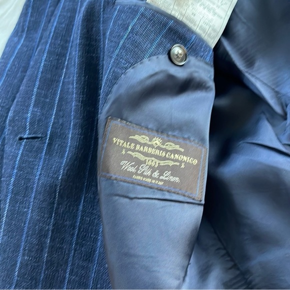 Suitsupply Havana Blue Pinstripe Double Breasted 38S Suit - Picture 3 of 8